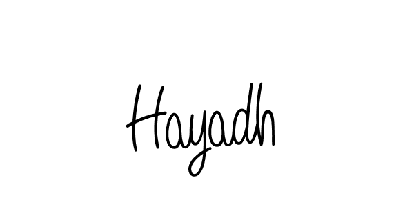 Make a beautiful signature design for name Hayadh. With this signature (Angelique-Rose-font-FFP) style, you can create a handwritten signature for free. Hayadh signature style 5 images and pictures png