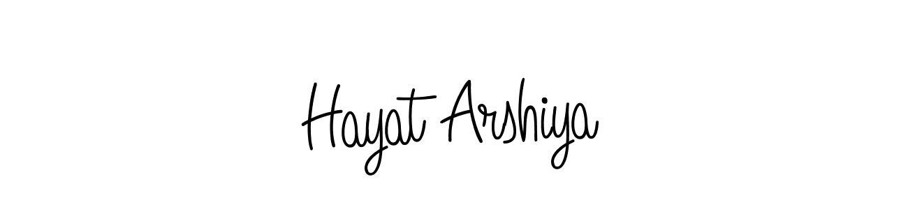 You should practise on your own different ways (Angelique-Rose-font-FFP) to write your name (Hayat Arshiya) in signature. don't let someone else do it for you. Hayat Arshiya signature style 5 images and pictures png