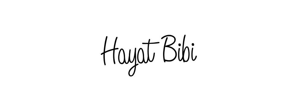 How to make Hayat Bibi name signature. Use Angelique-Rose-font-FFP style for creating short signs online. This is the latest handwritten sign. Hayat Bibi signature style 5 images and pictures png