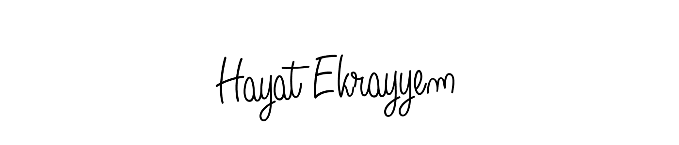 Make a beautiful signature design for name Hayat Ekrayyem. With this signature (Angelique-Rose-font-FFP) style, you can create a handwritten signature for free. Hayat Ekrayyem signature style 5 images and pictures png