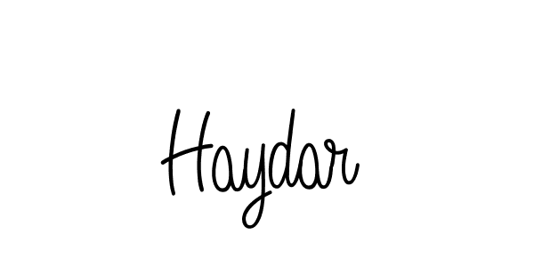 How to make Haydar name signature. Use Angelique-Rose-font-FFP style for creating short signs online. This is the latest handwritten sign. Haydar signature style 5 images and pictures png