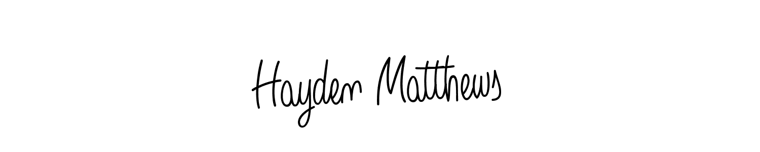 How to make Hayden Matthews signature? Angelique-Rose-font-FFP is a professional autograph style. Create handwritten signature for Hayden Matthews name. Hayden Matthews signature style 5 images and pictures png