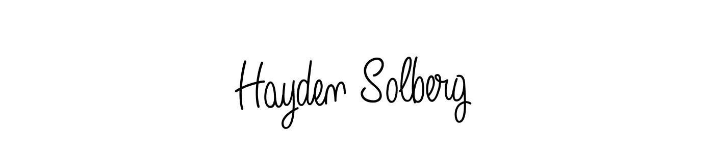 Hayden Solberg stylish signature style. Best Handwritten Sign (Angelique-Rose-font-FFP) for my name. Handwritten Signature Collection Ideas for my name Hayden Solberg. Hayden Solberg signature style 5 images and pictures png
