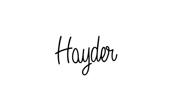 How to make Hayder signature? Angelique-Rose-font-FFP is a professional autograph style. Create handwritten signature for Hayder name. Hayder signature style 5 images and pictures png