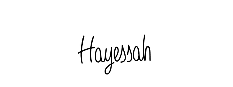 Make a beautiful signature design for name Hayessah. With this signature (Angelique-Rose-font-FFP) style, you can create a handwritten signature for free. Hayessah signature style 5 images and pictures png