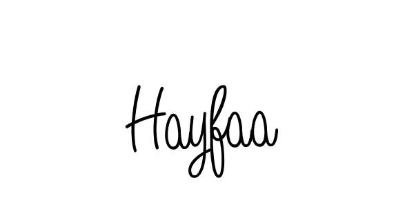 Design your own signature with our free online signature maker. With this signature software, you can create a handwritten (Angelique-Rose-font-FFP) signature for name Hayfaa. Hayfaa signature style 5 images and pictures png