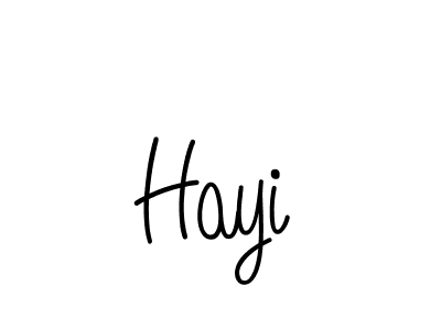 Design your own signature with our free online signature maker. With this signature software, you can create a handwritten (Angelique-Rose-font-FFP) signature for name Hayi. Hayi signature style 5 images and pictures png