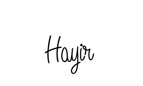 Use a signature maker to create a handwritten signature online. With this signature software, you can design (Angelique-Rose-font-FFP) your own signature for name Hayir. Hayir signature style 5 images and pictures png