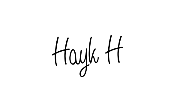 Design your own signature with our free online signature maker. With this signature software, you can create a handwritten (Angelique-Rose-font-FFP) signature for name Hayk H. Hayk H signature style 5 images and pictures png