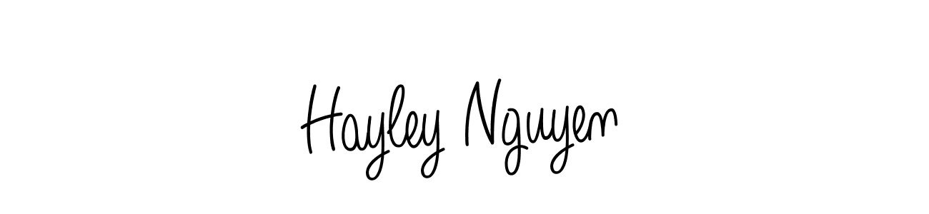 Create a beautiful signature design for name Hayley Nguyen. With this signature (Angelique-Rose-font-FFP) fonts, you can make a handwritten signature for free. Hayley Nguyen signature style 5 images and pictures png