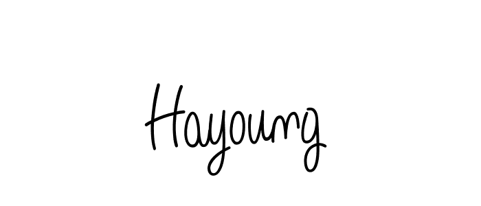 Make a beautiful signature design for name Hayoung. With this signature (Angelique-Rose-font-FFP) style, you can create a handwritten signature for free. Hayoung signature style 5 images and pictures png