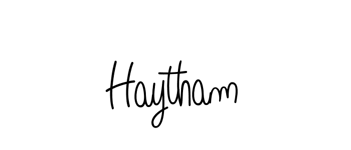 Create a beautiful signature design for name Haytham. With this signature (Angelique-Rose-font-FFP) fonts, you can make a handwritten signature for free. Haytham signature style 5 images and pictures png