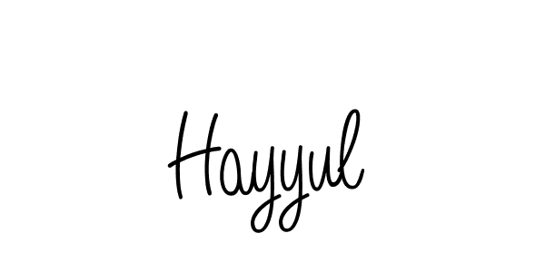 Use a signature maker to create a handwritten signature online. With this signature software, you can design (Angelique-Rose-font-FFP) your own signature for name Hayyul. Hayyul signature style 5 images and pictures png