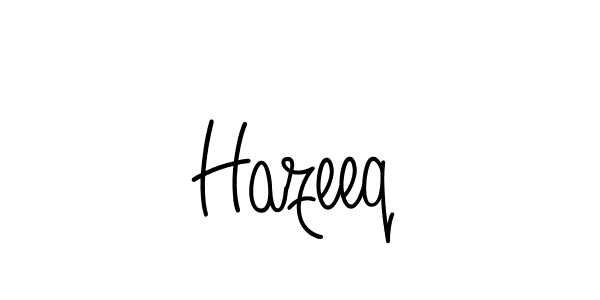 Use a signature maker to create a handwritten signature online. With this signature software, you can design (Angelique-Rose-font-FFP) your own signature for name Hazeeq. Hazeeq signature style 5 images and pictures png