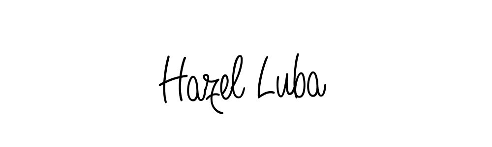 Make a beautiful signature design for name Hazel Luba. With this signature (Angelique-Rose-font-FFP) style, you can create a handwritten signature for free. Hazel Luba signature style 5 images and pictures png