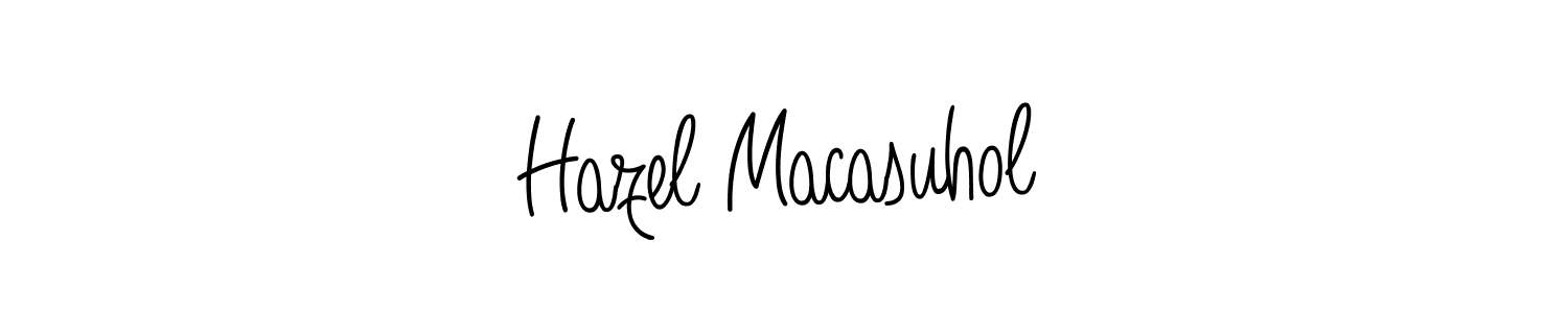 You should practise on your own different ways (Angelique-Rose-font-FFP) to write your name (Hazel Macasuhol) in signature. don't let someone else do it for you. Hazel Macasuhol signature style 5 images and pictures png