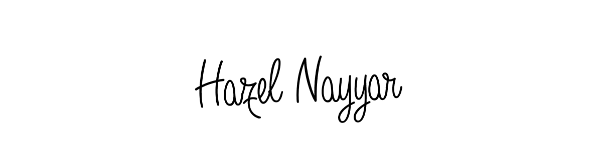 The best way (Angelique-Rose-font-FFP) to make a short signature is to pick only two or three words in your name. The name Hazel Nayyar include a total of six letters. For converting this name. Hazel Nayyar signature style 5 images and pictures png
