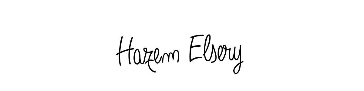 You should practise on your own different ways (Angelique-Rose-font-FFP) to write your name (Hazem Elsery) in signature. don't let someone else do it for you. Hazem Elsery signature style 5 images and pictures png