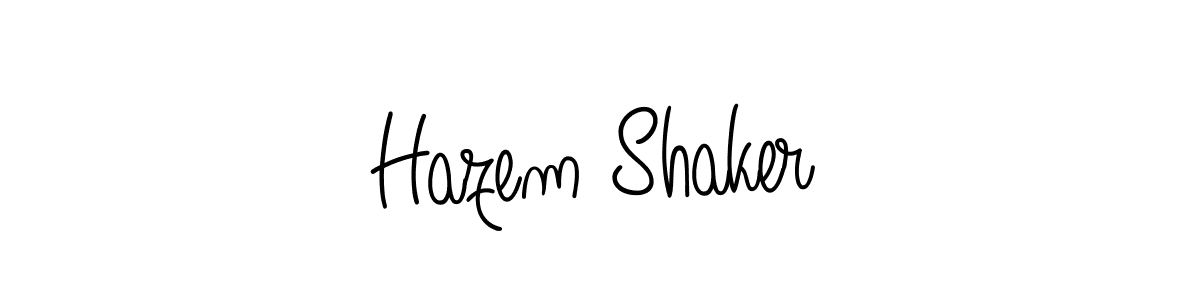 Make a beautiful signature design for name Hazem Shaker. With this signature (Angelique-Rose-font-FFP) style, you can create a handwritten signature for free. Hazem Shaker signature style 5 images and pictures png