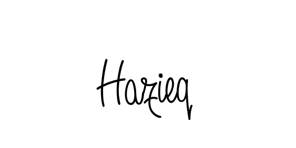 How to make Hazieq name signature. Use Angelique-Rose-font-FFP style for creating short signs online. This is the latest handwritten sign. Hazieq signature style 5 images and pictures png