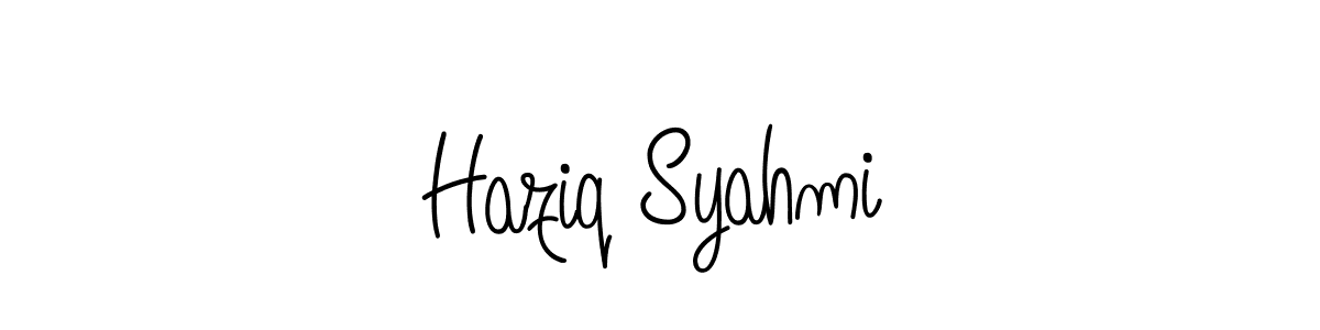 Make a beautiful signature design for name Haziq Syahmi. With this signature (Angelique-Rose-font-FFP) style, you can create a handwritten signature for free. Haziq Syahmi signature style 5 images and pictures png
