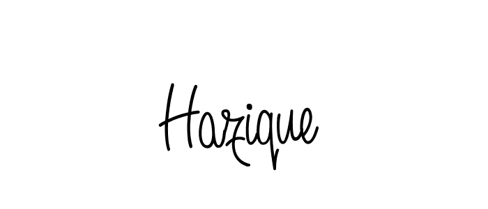 Create a beautiful signature design for name Hazique. With this signature (Angelique-Rose-font-FFP) fonts, you can make a handwritten signature for free. Hazique signature style 5 images and pictures png