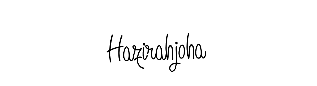 Create a beautiful signature design for name Hazirahjoha. With this signature (Angelique-Rose-font-FFP) fonts, you can make a handwritten signature for free. Hazirahjoha signature style 5 images and pictures png