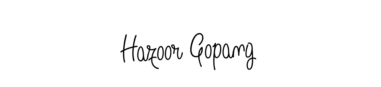 How to make Hazoor Gopang name signature. Use Angelique-Rose-font-FFP style for creating short signs online. This is the latest handwritten sign. Hazoor Gopang signature style 5 images and pictures png