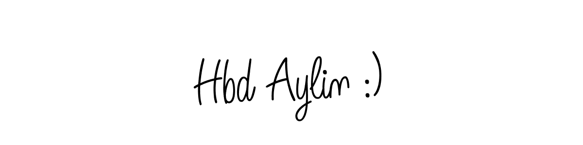 How to make Hbd Aylin :) signature? Angelique-Rose-font-FFP is a professional autograph style. Create handwritten signature for Hbd Aylin :) name. Hbd Aylin :) signature style 5 images and pictures png