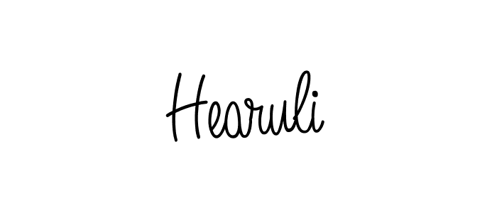 Make a beautiful signature design for name Hearuli. With this signature (Angelique-Rose-font-FFP) style, you can create a handwritten signature for free. Hearuli signature style 5 images and pictures png