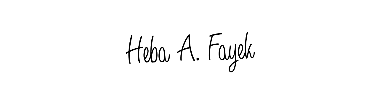 if you are searching for the best signature style for your name Heba A. Fayek. so please give up your signature search. here we have designed multiple signature styles  using Angelique-Rose-font-FFP. Heba A. Fayek signature style 5 images and pictures png