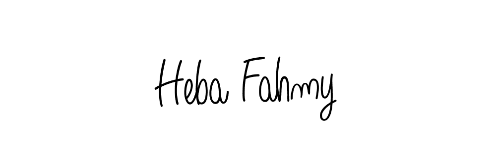 Use a signature maker to create a handwritten signature online. With this signature software, you can design (Angelique-Rose-font-FFP) your own signature for name Heba Fahmy. Heba Fahmy signature style 5 images and pictures png