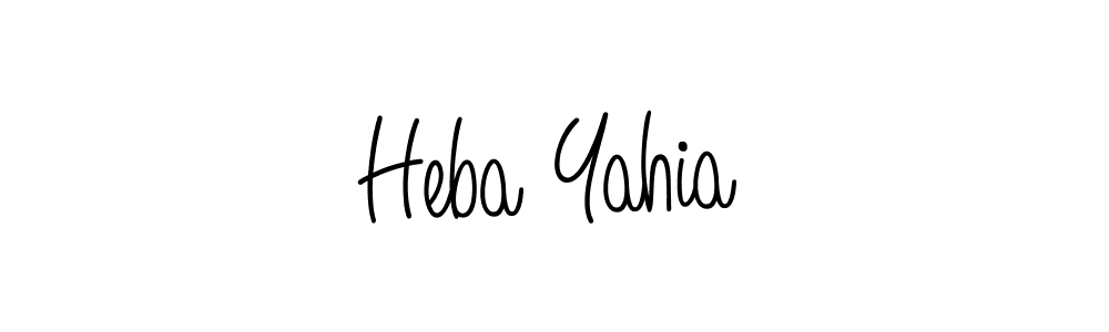 Make a beautiful signature design for name Heba Yahia. With this signature (Angelique-Rose-font-FFP) style, you can create a handwritten signature for free. Heba Yahia signature style 5 images and pictures png