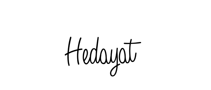 Make a beautiful signature design for name Hedayat. With this signature (Angelique-Rose-font-FFP) style, you can create a handwritten signature for free. Hedayat signature style 5 images and pictures png