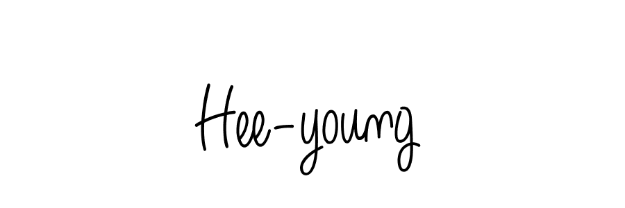 You should practise on your own different ways (Angelique-Rose-font-FFP) to write your name (Hee-young) in signature. don't let someone else do it for you. Hee-young signature style 5 images and pictures png