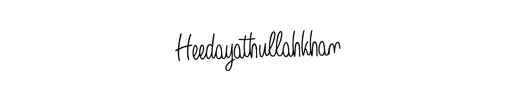 Design your own signature with our free online signature maker. With this signature software, you can create a handwritten (Angelique-Rose-font-FFP) signature for name Heedayathullahkhan. Heedayathullahkhan signature style 5 images and pictures png