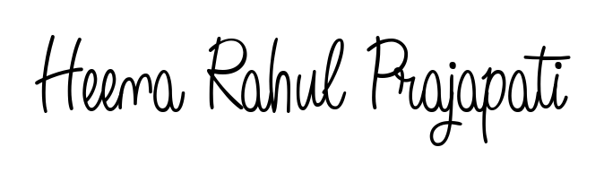 A dynamic signature style for Heena Rahul Prajapati using Angelique-Rose-font-FFP script. Designed to look authentic, handwritten, and professional. Heena Rahul Prajapati signature style 5 images and pictures png