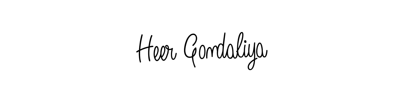Design your own signature with our free online signature maker. With this signature software, you can create a handwritten (Angelique-Rose-font-FFP) signature for name Heer Gondaliya. Heer Gondaliya signature style 5 images and pictures png