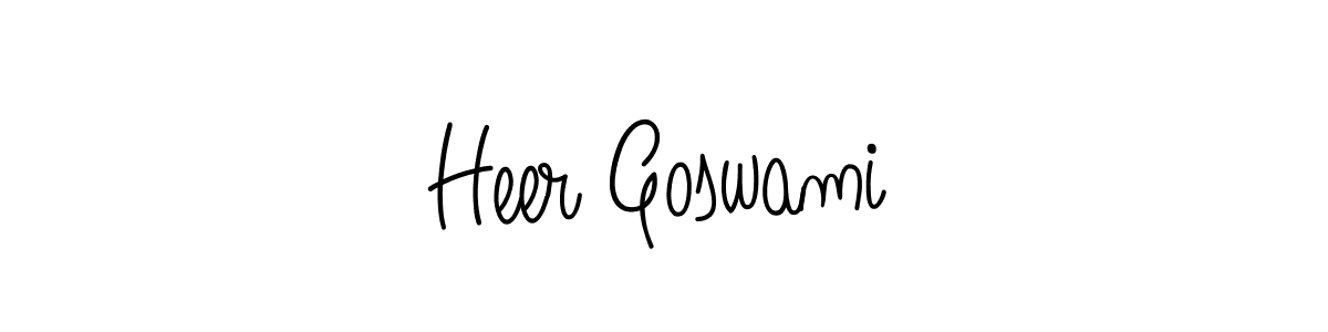 The best way (Angelique-Rose-font-FFP) to make a short signature is to pick only two or three words in your name. The name Heer Goswami include a total of six letters. For converting this name. Heer Goswami signature style 5 images and pictures png