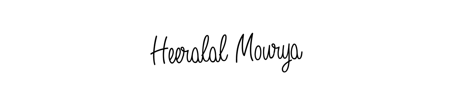 The best way (Angelique-Rose-font-FFP) to make a short signature is to pick only two or three words in your name. The name Heeralal Mourya include a total of six letters. For converting this name. Heeralal Mourya signature style 5 images and pictures png