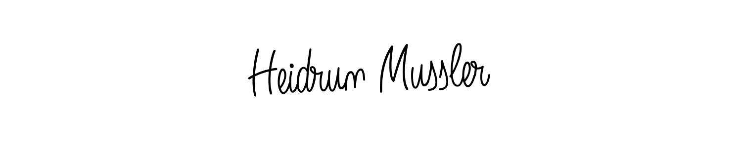 The best way (Angelique-Rose-font-FFP) to make a short signature is to pick only two or three words in your name. The name Heidrun Mussler include a total of six letters. For converting this name. Heidrun Mussler signature style 5 images and pictures png