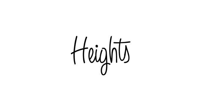 Make a beautiful signature design for name Heights. With this signature (Angelique-Rose-font-FFP) style, you can create a handwritten signature for free. Heights signature style 5 images and pictures png