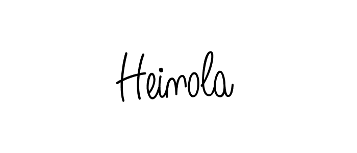 Make a beautiful signature design for name Heinola. With this signature (Angelique-Rose-font-FFP) style, you can create a handwritten signature for free. Heinola signature style 5 images and pictures png