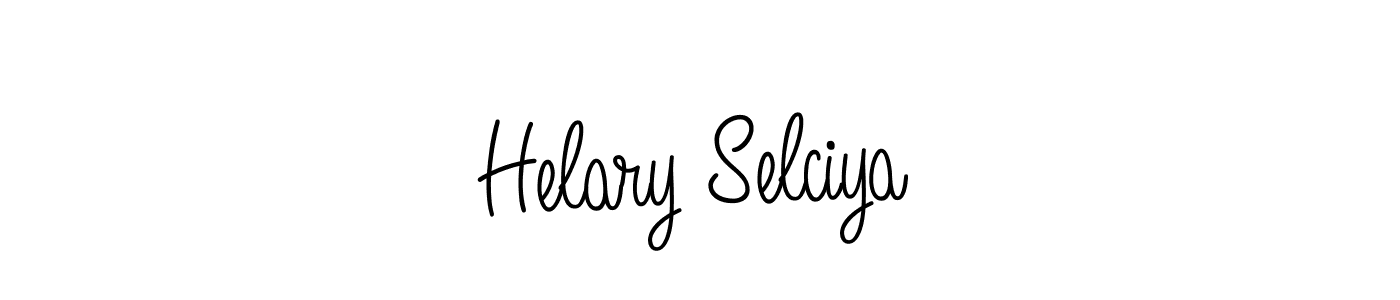 How to make Helary Selciya name signature. Use Angelique-Rose-font-FFP style for creating short signs online. This is the latest handwritten sign. Helary Selciya signature style 5 images and pictures png