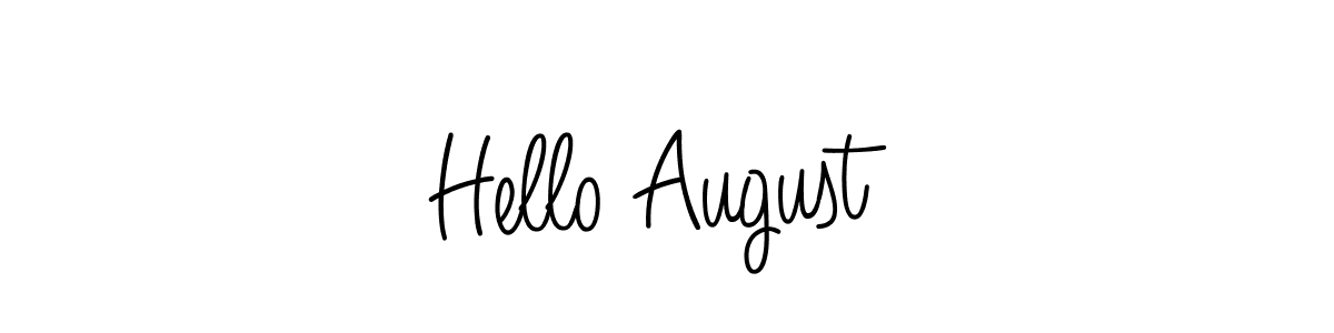 Make a beautiful signature design for name Hello August. With this signature (Angelique-Rose-font-FFP) style, you can create a handwritten signature for free. Hello August signature style 5 images and pictures png