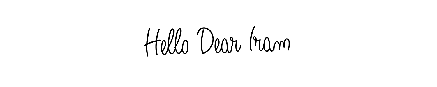 How to make Hello Dear Iram name signature. Use Angelique-Rose-font-FFP style for creating short signs online. This is the latest handwritten sign. Hello Dear Iram signature style 5 images and pictures png
