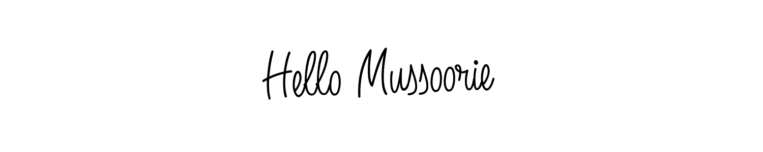 Make a beautiful signature design for name Hello Mussoorie. With this signature (Angelique-Rose-font-FFP) style, you can create a handwritten signature for free. Hello Mussoorie signature style 5 images and pictures png