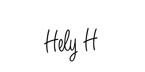 Use a signature maker to create a handwritten signature online. With this signature software, you can design (Angelique-Rose-font-FFP) your own signature for name Hely H. Hely H signature style 5 images and pictures png