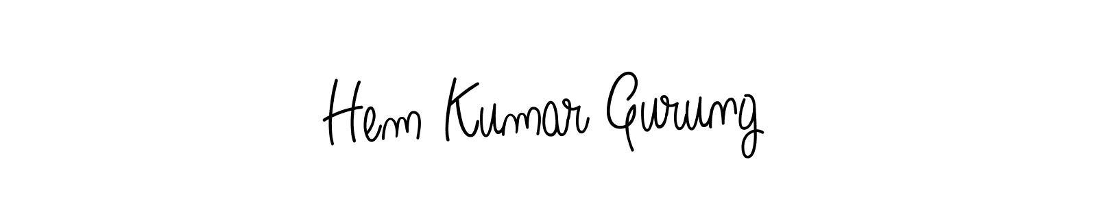 Make a beautiful signature design for name Hem Kumar Gurung. With this signature (Angelique-Rose-font-FFP) style, you can create a handwritten signature for free. Hem Kumar Gurung signature style 5 images and pictures png