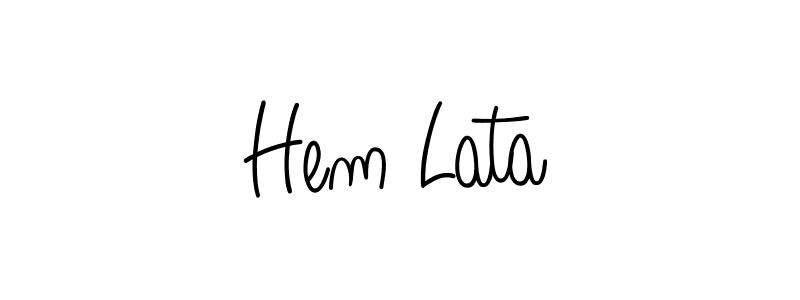 Design your own signature with our free online signature maker. With this signature software, you can create a handwritten (Angelique-Rose-font-FFP) signature for name Hem Lata. Hem Lata signature style 5 images and pictures png